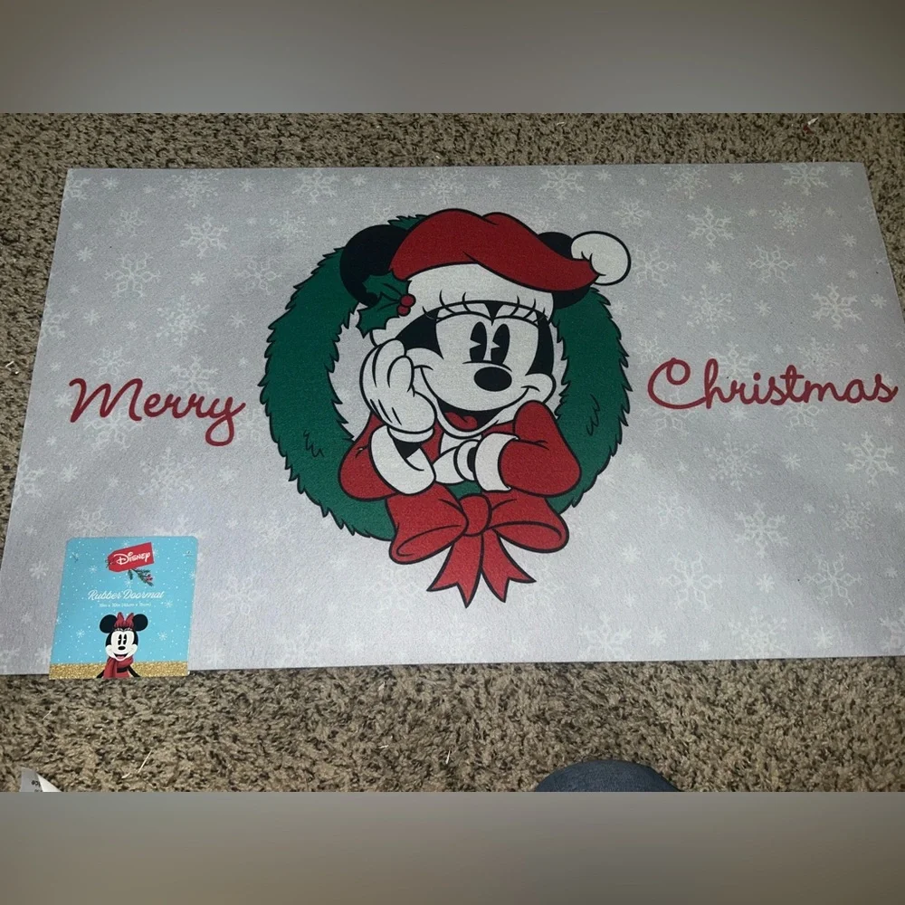 Minnie Mouse Christmas Rubber Doormat